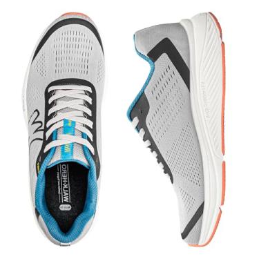 Imagem de Sapatos ortopédicos masculinos com suporte de arco, sapatos de fascite plantar para malha respirável, sapatos de caminhada antiderrapantes para alívio da dor no calcanhar, Off-white, 45