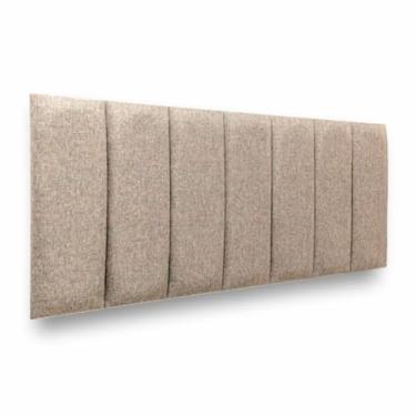 Imagem de Luxo e Conforto na Sua Cama! Cabeceira Estofada Linho Premium 60cm Alta | Solteiro Casal Queen King | Box(PALHA/BEGE,CAMA KING)