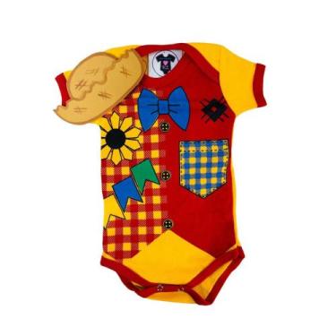 Imagem de Body Bebe Menino Festa Junina LONGA + Chapeuzinho - Temático - Mesvers