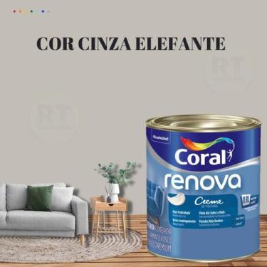 Imagem de Tinta Parede Cinza Renova Acrílica Fosca 800ml - Coral, CINZA ELEFANTE