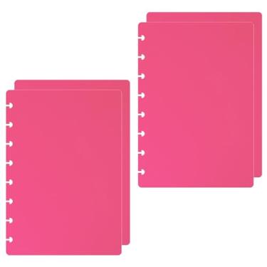 Imagem de ITSYHPRO 2 conjuntos de agendas de disco júnior, capa faça você mesmo, acessórios para caderno, cores doces compatíveis com Levenger Circa Arc TUL Eagle e Happy Planner (rosa rosa, júnior)
