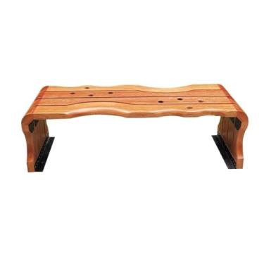 Imagem de YAYAOVP-24927 Banco de jardim sem costas nuas, cadeira de madeira para ambientes externos, terraço de parque, assentos de lazer, bancos de jardim