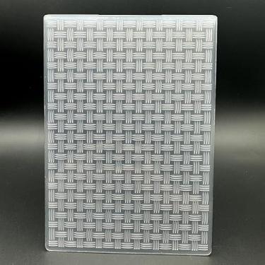 Imagem de Modelo de pasta em relevo de plástico 3D textura vintage padrão de tecelagem 12 x 18 cm para fazer cartões, faça você mesmo, scrapbooking, papel, artesanato, artesanato, scrapbook, artes, decoração