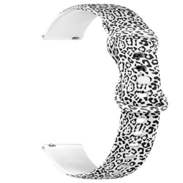 Imagem de Pulseira de silicone macia compatível com Garmin Forerunner 165/165 Music, Forerunner 35/45/45S, 20 mm, estampa de leopardo