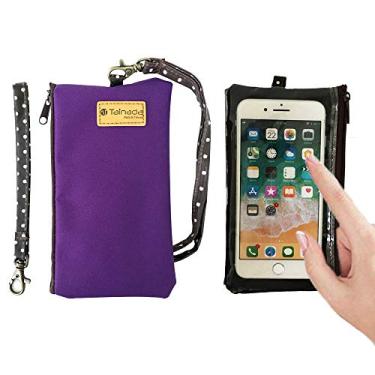 Imagem de Tainada Bolsa para celular 2 em 1 com tela sensível ao toque e cordão removível para o pescoço, alça de pulso para iPhone 16/15 Pro Max, 16/15 Plus; Samsung S24+, S23, A54 (Roxo)