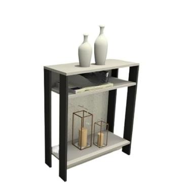 Imagem de Aparador mesinha todo MDF, mesa de apoio, escritório, sala, cozinha (PRETO E CINZA)