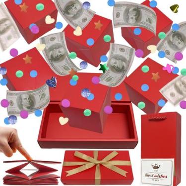 Imagem de Caixa de presente surpresa Explosion JINSTABAG for Money (vermelha)