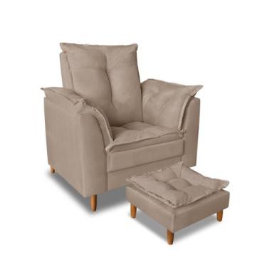 Imagem de Poltrona Decorativa Com Puff Para Leitura Confortável - lavinia decor,