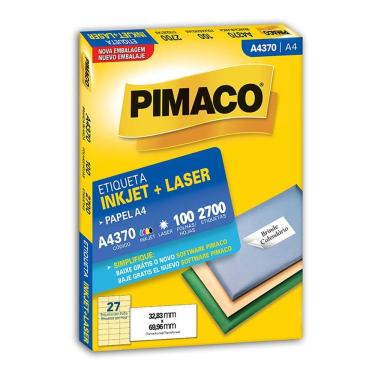 Imagem de Etiqueta inkjet/laser A4370 c/ 100 fls Pimaco
