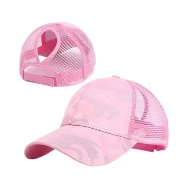 Imagem de Boné de Beisebol Feminino com Rabo de Cavalo - Ajustável e de Algodão,