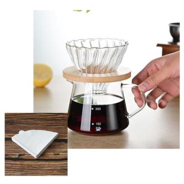 Imagem de Cafeteira Tipo Hario V60 Manual C/ Filtro De Vidro Para Café - RALEO