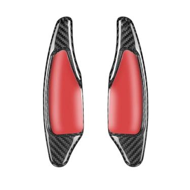 Imagem de Extensões de câmbio de volante de fibra de carbono real para Chevrolet Corvette C7 Preto