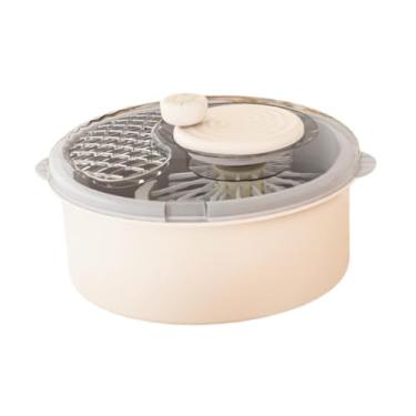 Imagem de Generic Máquina de lavar frutas e vegetais com manivela, doméstica, cozinha profissional, máquina de limpeza de vegetais, limpador de frutas, Branco