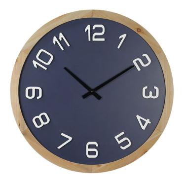 Imagem de Relogio de Parede de Madeira Azul 60cm GA0051 BTC
