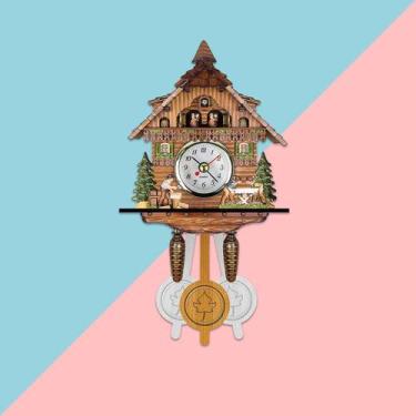 Imagem de Cuckoo Cuckoo Wall Clock Chime Despertador Retro Clock Wood - HUOGUO