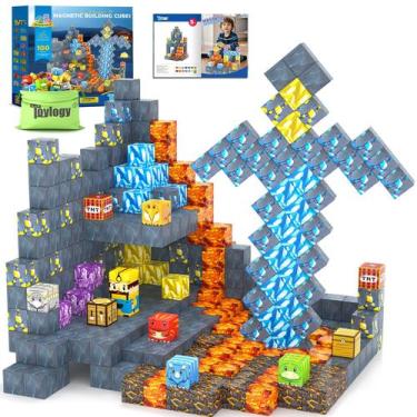 Imagem de Blocos magnéticos Toylogy 100 unidades Jurassic Sword Dinosaur 3-8y
