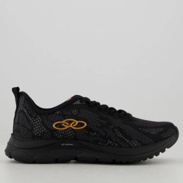 Imagem de Tênis Olympikus Citrus 2 Feminino Preto e Dourado, 34