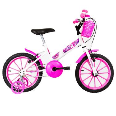 Imagem de Bicicleta de Passeio Ultra Bikes Esporte Infantil Juvenil Kids Unicorn Modelo "T" Aro 16 Branco/Feminina Rosa