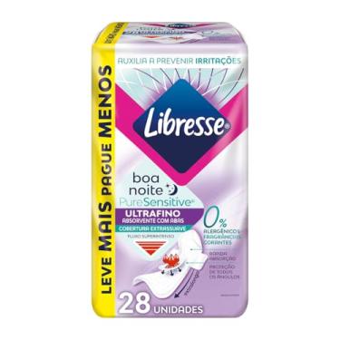 Imagem de Libresse Pure e Sensitive, Absorvente Ultrafino Noturno 28 unidades