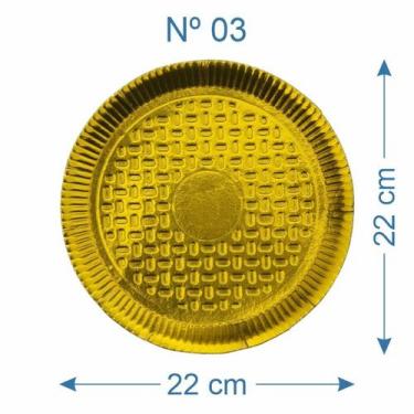Imagem de 30 Prato de Bolo Salgado Laminado Dourado Nº3 - AAZ