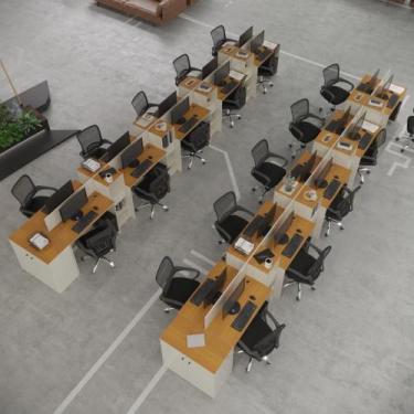 Imagem de Estação De Trabalho 20 Lugares Office Tech 20 Mesas 16 Armár - Off Whi