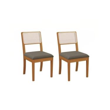 Imagem de Par De Cadeiras Em Madeira Maciça Kappesberg Lola Linha Mescla Chumbo 