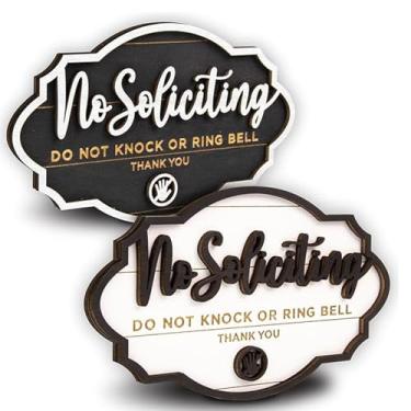 Imagem de Pacote com 2 placas engraçadas de madeira para portas de casa e escritório - Presente ideal para proprietários de casas para reduzir perturbações e melhorar a decoração da porta da frente