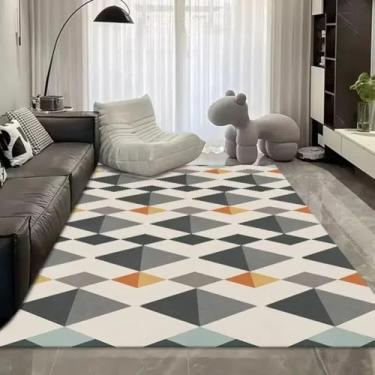 Imagem de Tapete geométrico de luxo para sala de estar, macio, fofo, grande, para quarto, decoração de quarto infantil (160 x 200 cm (62 x 78 pol.) / hxx-250724005559)