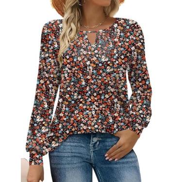 Imagem de Camiseta de manga comprida IECCP Vintage Ditsy Floral Blusas pretas XL