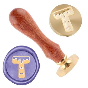 Imagem de Carimbo de lacre de cera de Natal carimbo de latão e uma alça de madeira carimbos cabeça para cartões de natal convites de festa carta envelope cartões de felicitações presentes