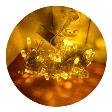 Imagem de Pisca-Pisca LED 10 Metros com 100 Lâmpadas 8 Modos de Iluminação e Efeito Gotas 110V Amarelo