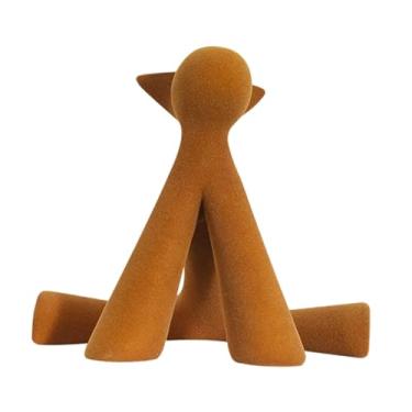 Imagem de XLWLLNJ Estatueta de animal artística para decoração de casa, escultura criativa e realista em resina, estátua de animal para prateleiras, mesa de centro, Gato Sentado