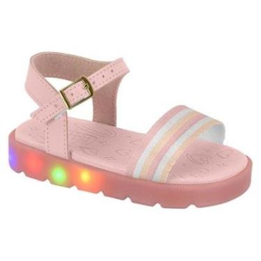 Imagem de Sandália Infantil Molekinha 2741.201 Pisca-pisca Led Feminina - Rosa claro-Feminino