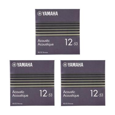Imagem de Kit 3 Encordoamentos para Violão 80/20 Bronze Light 12-53 GSA12 Yamaha