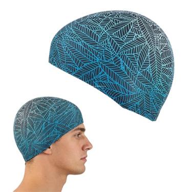 Imagem de Touca de banho e natação durável - fácil de colocar/tirar para homens e mulheres, proteção confortável do cabelo