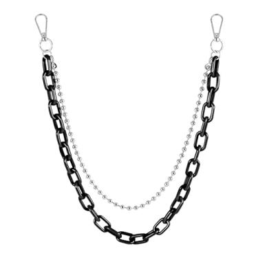 Imagem de PLwelth Corrente de calça hip hop, corrente grossa de acrílico para mulheres e homens, carteira punk gótica, corrente de bolso, vintage, cinto em camadas, acessórios modernos joias de declaração de