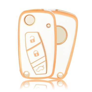 Imagem de Capa para chave Fiat 500 Panda Stilo Ducato Grande Bravo Punto Minibus Proteção Fob Acessórios 3 Bottons TPU Capa para chave de carro