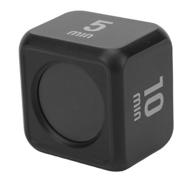 Imagem de Yosoo Temporizador de Cubo Com Sensor de Gravidade Flip, 4 Configurações de Contagem Regressiva 5 10 25 50 Minutos, Barra de Progresso Visual Com Tempo Personalizável (BLACK)