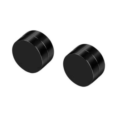 Imagem de Brincos Magnéticos De Aço Inoxidável Preto (Não Perfurados) 6-12mm Par
