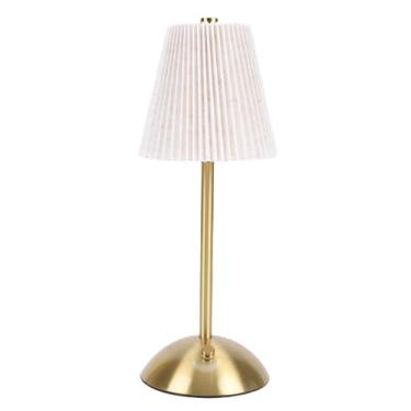 Imagem de Fockety Candeeiro de Mesa Pequeno Plissado, Candeeiro de Cabeceira Regulável Com Abajur de Tecido, Estilo Pastoral para Quarto, Sala de Estar, Decoração de Escritório Doméstico (Tipo 1)