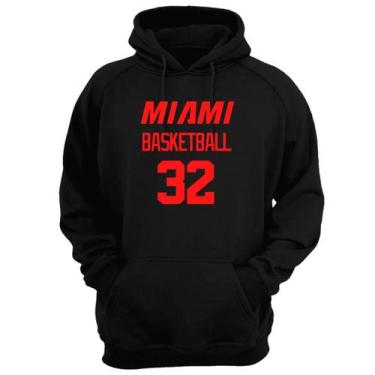 Imagem de Blusa Moletom Capuz Basquete Miami Basketball número 32 - Loja Click C