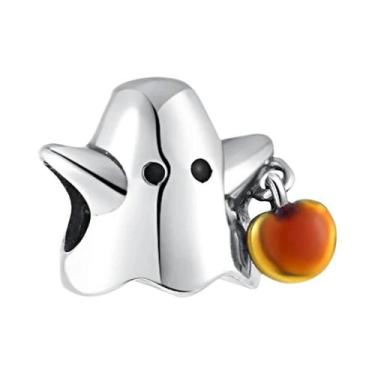 Imagem de Pingente De Halloween Em Prata Esterlina 925 Com Caveira E Teia De Ara