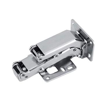 Imagem de 1 conjunto dobradiça de aço carbono de alta resistência 170 graus portas de armário de móveis dobradiça hidráulica macia e lenta fechar painéis de porta espessos dobradiças