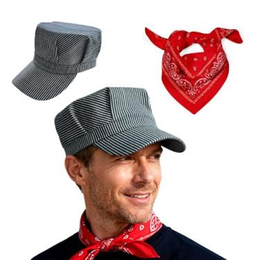 Imagem de Chapéu de maestro com bandana Paisley para adultos, kit de fantasia de maestro de Halloween com chapéu de maestro e lenço para fantasias, cosplay, festa de aniversário, baile de máscaras, Natal