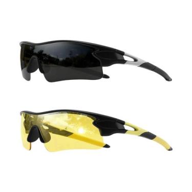 Imagem de Óculos De Sol Coloridos UV400 2PCS Lente Única Para Esportes Ciclismo 