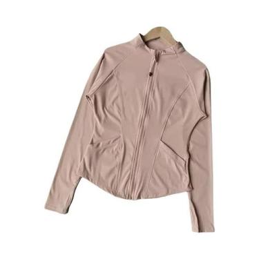 Imagem de Jaqueta Esportiva Feminina Slim Fit De Secagem Rápida Com Gola Alta E 