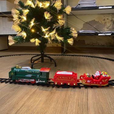 Imagem de Trenzinho Eletrico Natal Solta Fumaça Som Led Trem Maria Fumaça Decoraçao Natalina Loja Shopping Cenario Vila Casa