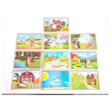 Imagem de Brinquedos Educativos Quebra Cabeça de Animais 10 Peças