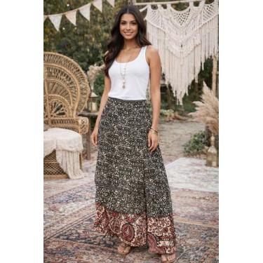 Imagem de Saia Longa Indiano Envelope Dupla Face Várias Formas De Uso Tamanho:Un