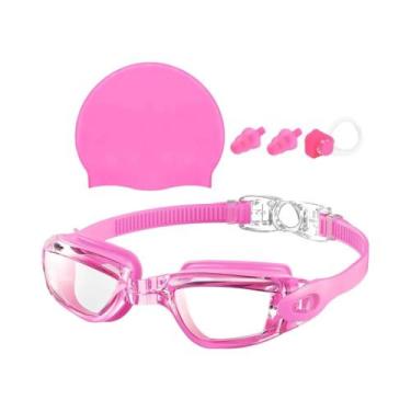 Imagem de Óculos De Natação Antiembaçantes Com Proteção UV, Touca De Silicone, C